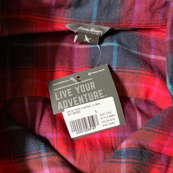 Eddie Bauer Stine's Flannel NWT! - Picture 2 of 2